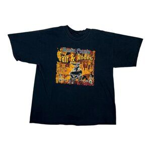 Austin County Fair & Rodeo T-Shirt Mens Large Black Graphic Western Texas Cowboy